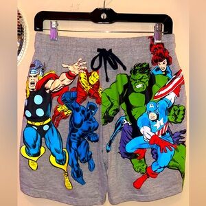 Marvel Grey Avengers Character Men's Sleep Shorts Size Medium